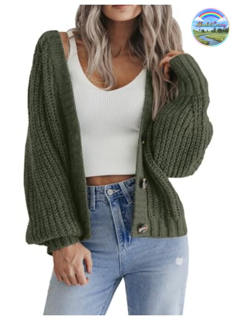 Chunky Knit Long Sleeve Cardigan Sweater V-Neck Button Down Fall Winter